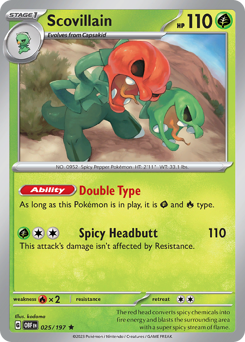 Scovillain, Obsidian Flames #25, Pokémon TCG card