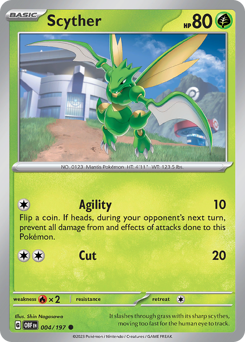 Scyther, Obsidian Flames #4, Pokémon TCG card