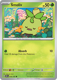 Smoliv, Obsidian Flames #19, Pokémon TCG card