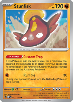 Stunfisk, Obsidian Flames #112, Pokémon TCG card