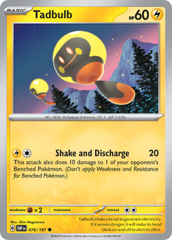 Tadbulb, Obsidian Flames #76, Pokémon TCG card