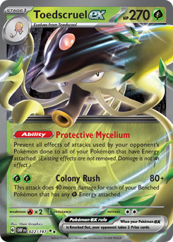 Toedscruel ex, Obsidian Flames #22, Pokémon TCG card