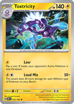 Toxtricity, Obsidian Flames #72, Pokémon TCG card