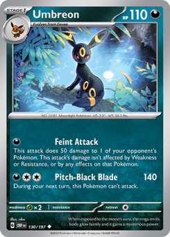 Umbreon, Obsidian Flames #130, Pokémon TCG card