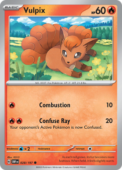 Vulpix, Obsidian Flames #28, Pokémon TCG card