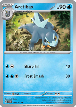 Arctibax, Paldea Evolved #59, Pokémon TCG card