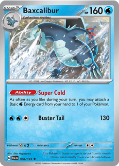 Baxcalibur, Paldea Evolved #60, Pokémon TCG card