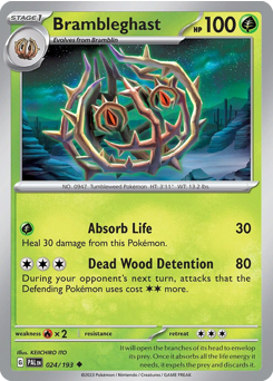Brambleghast, Paldea Evolved #24, Pokémon TCG card