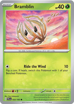 Bramblin, Paldea Evolved #22, Pokémon TCG card