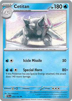 Cetitan, Paldea Evolved #55, Pokémon TCG card