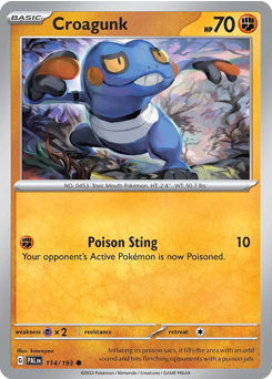 Croagunk, Paldea Evolved #114, Pokémon TCG card