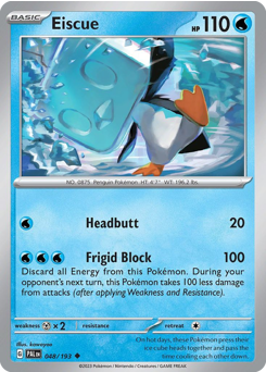 Eiscue, Paldea Evolved #48, Pokémon TCG card