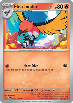 Fletchinder, Paldea Evolved #29, Pokémon TCG card