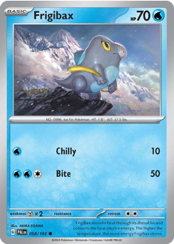Frigibax, Paldea Evolved #58, Pokémon TCG card