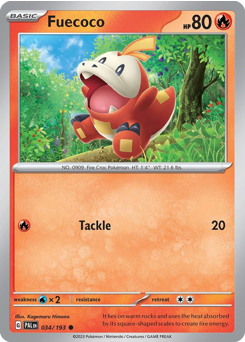 Fuecoco, Paldea Evolved #34, Pokémon TCG card