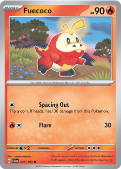 Fuecoco, Paldea Evolved #35, Pokémon TCG card