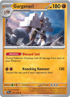 Garganacl, Paldea Evolved #123, Pokémon TCG card