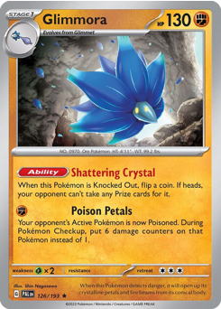 Glimmora, Paldea Evolved #126, Pokémon TCG card