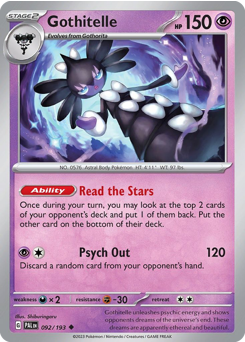 Gothitelle, Paldea Evolved #92, Pokémon TCG card