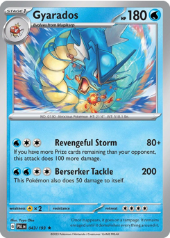 Gyarados, Paldea Evolved #43, Pokémon TCG card