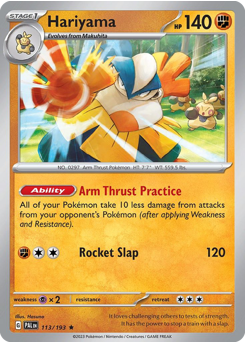 Hariyama, Paldea Evolved #113, Pokémon TCG card