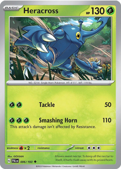 Heracross, Paldea Evolved #6, Pokémon TCG card