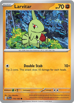 Larvitar, Paldea Evolved #110, Pokémon TCG card