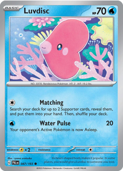 Luvdisc, Paldea Evolved #47, Pokémon TCG card