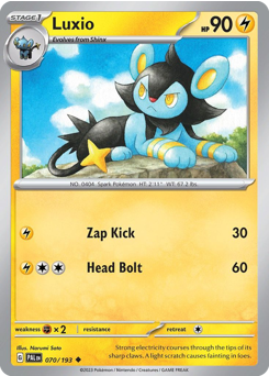 Luxio, Paldea Evolved #70, Pokémon TCG card