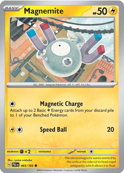 Magnemite, Paldea Evolved #65, Pokémon TCG card