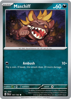 Maschiff, Paldea Evolved #141, Pokémon TCG card