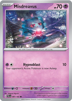 Misdreavus, Paldea Evolved #87, Pokémon TCG card