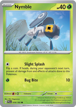 Nymble, Paldea Evolved #19, Pokémon TCG card