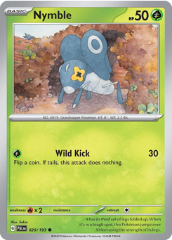 Nymble, Paldea Evolved #20, Pokémon TCG card