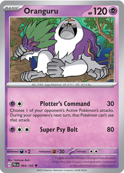 Oranguru, Paldea Evolved #94, Pokémon TCG card