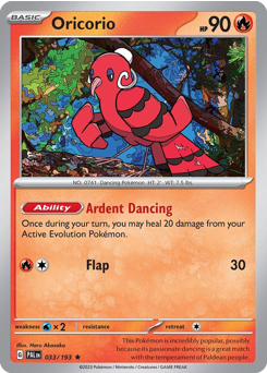 Oricorio, Paldea Evolved #33, Pokémon TCG card