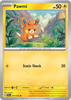 Pawmi, Paldea Evolved #74, Pokémon TCG card