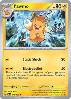Pawmo, Paldea Evolved #75, Pokémon TCG card