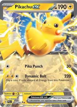 Pikachu ex, Paldea Evolved #63, Pokémon TCG card