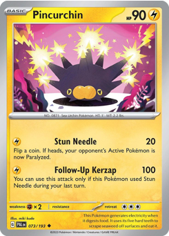 Pincurchin, Paldea Evolved #73, Pokémon TCG card
