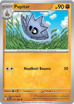 Pupitar, Paldea Evolved #111, Pokémon TCG card