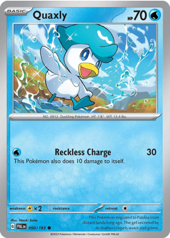 Quaxly, Paldea Evolved #50, Pokémon TCG card