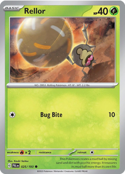 Rellor, Paldea Evolved #25, Pokémon TCG card