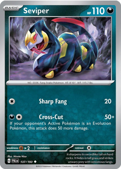 Seviper, Paldea Evolved #137, Pokémon TCG card