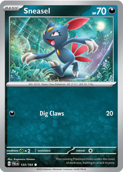 Sneasel, Paldea Evolved #133, Pokémon TCG card