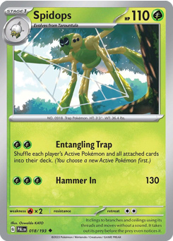 Spidops, Paldea Evolved #18, Pokémon TCG card