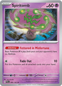 Spiritomb, Paldea Evolved #89, Pokémon TCG card