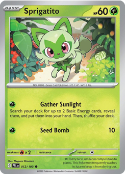 Sprigatito, Paldea Evolved #12, Pokémon TCG card