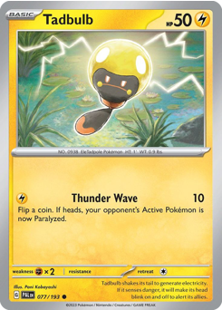 Tadbulb, Paldea Evolved #77, Pokémon TCG card