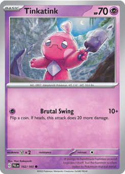 Tinkatink, Paldea Evolved #102, Pokémon TCG card